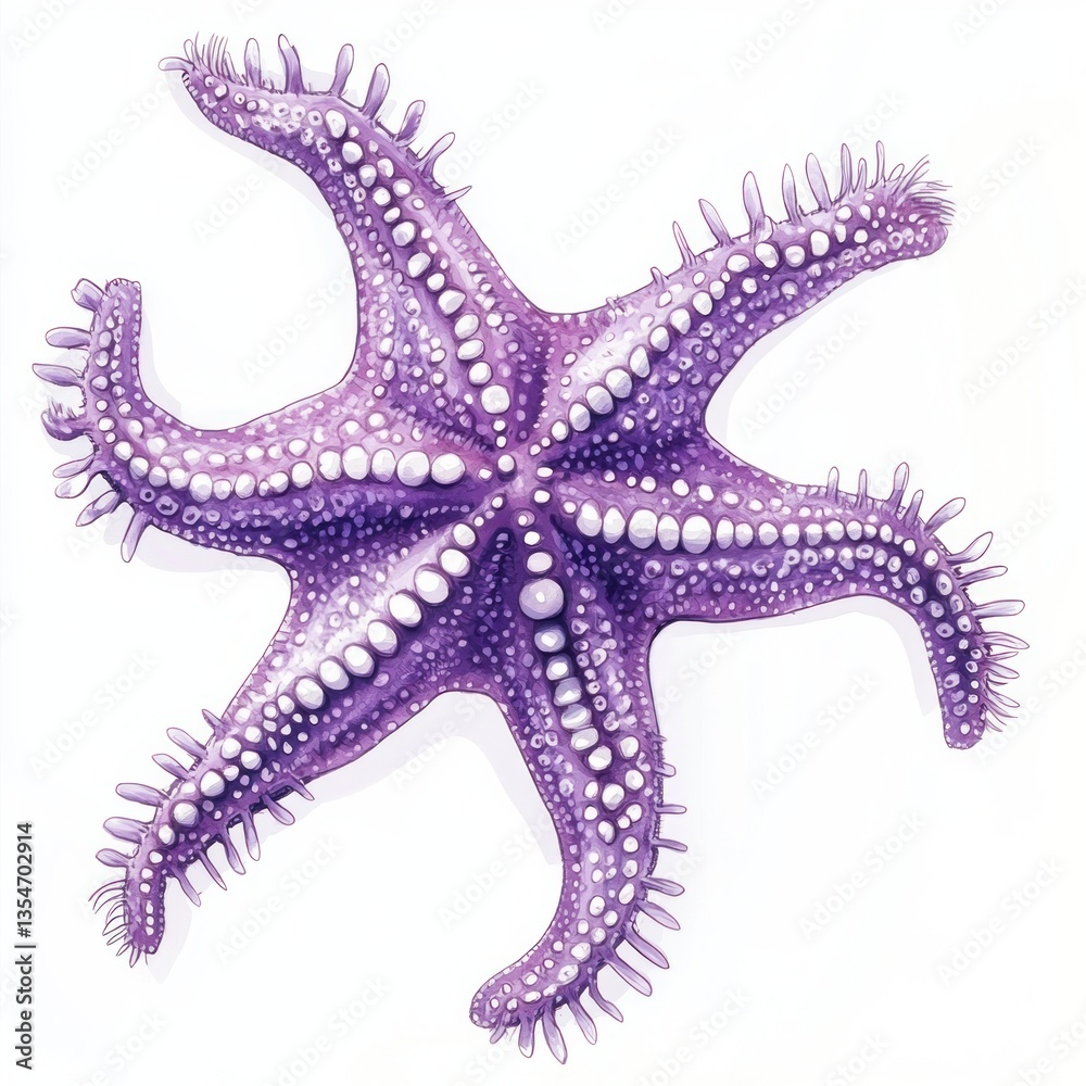 purple starfish in watercolor illustration purple starfish in watercolor illustration