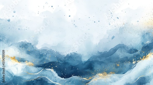 a watercolor painting of waves on a white background png and psd files