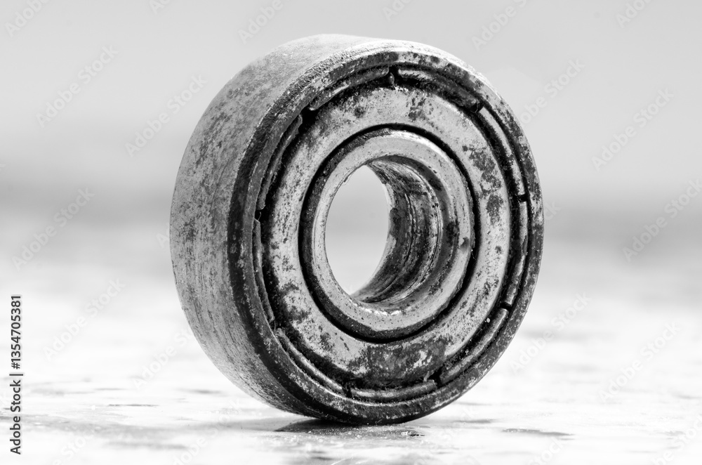 Rusty Metal Bearing Close-Up Macro