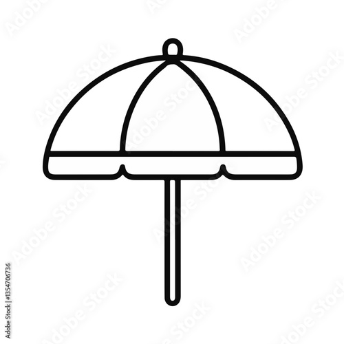 Summer beach umbrella outline icon  
