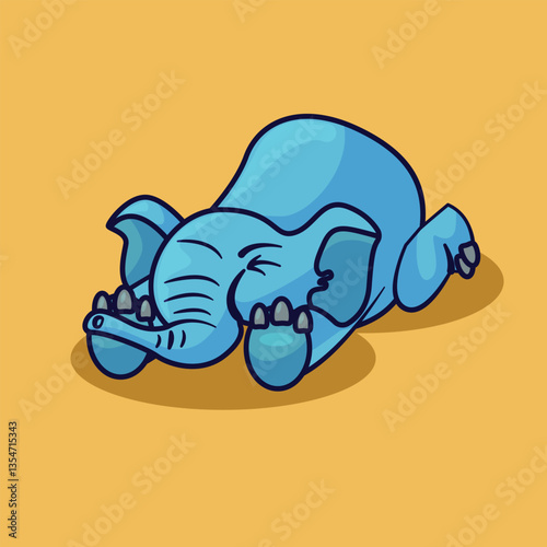 FALLEN ELEPHANT cute icon kawai vector