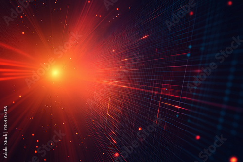 Wallpaper Mural Futuristic abstract background with glowing lines and particles, creating sense of depth and motion. Ideal for technology and digital themes Torontodigital.ca