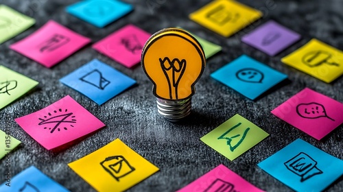 Idea generation, brainstorming concept.