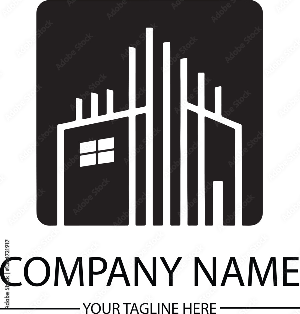 Obraz premium Set of building logo design inspiration. Professional Building Logo Design for Company, Modern Architecture, Branding, Corporate Identity