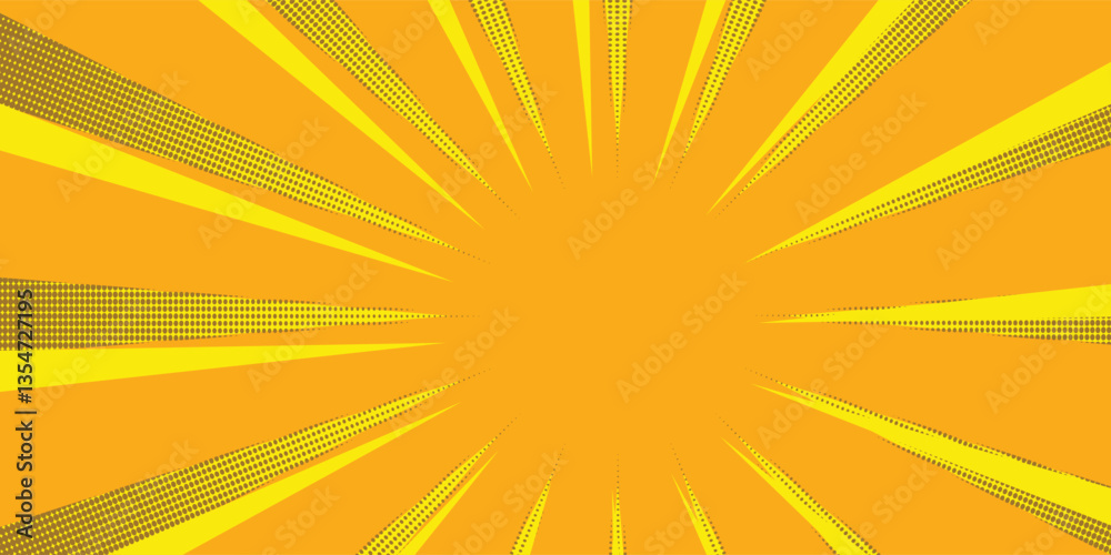 Pop art yellow comics book cartoon magazine cover. Cartoon funny retro pattern strip mock up. Vector halftone illustration. Vintage backdrop for comic superhero text, speech bubble, message. Pop art yellow comics book cartoon magazine cover. Cartoon funny retro pattern strip mock up. Vector halftone illustration. Vintage backdrop for comic superhero text, speech bubble, message.