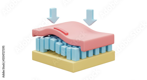 Isolated Microscopic Skin Layer with Arrows Showing Absorption