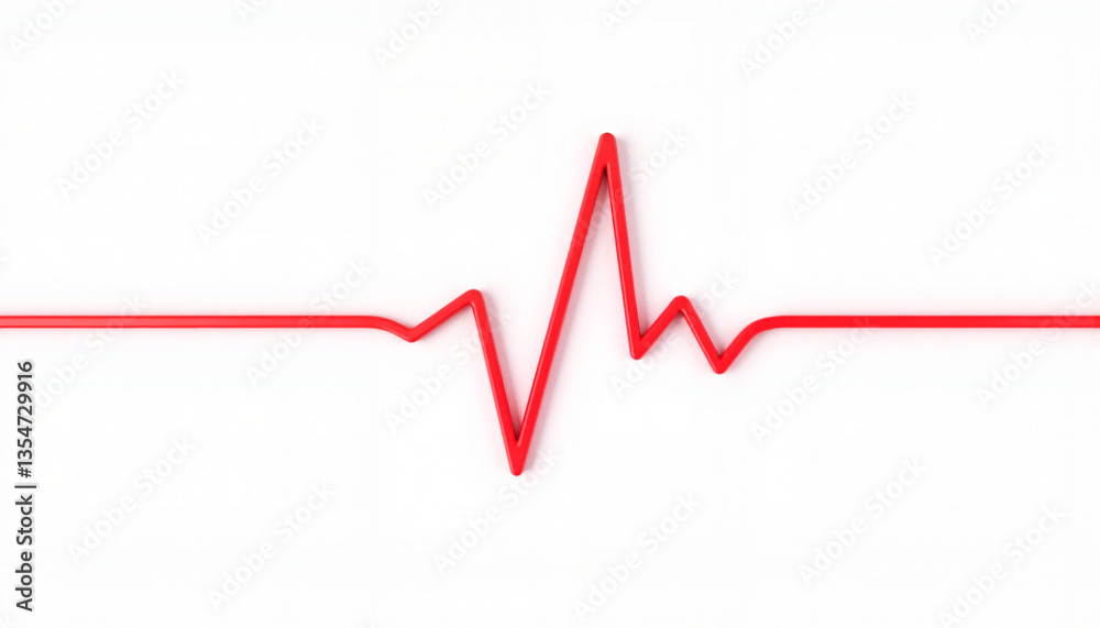 Medical heartbeat symbol on clean white background, representing health Medical heartbeat symbol on clean white background, representing health
