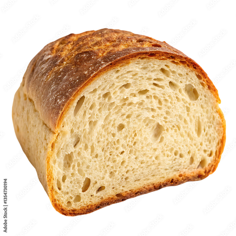 Half of a loaf of crusty artisan bread Half of a loaf of crusty artisan bread