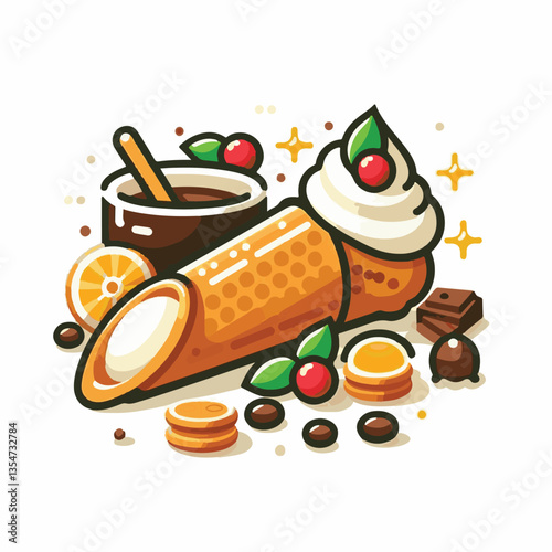 dessert, pastry, sweet, cannoli, food, chocolate, cream, italian, delicious, bakery, gourmet, italy, traditional, cannolo, background, sicily, breakfast, white, filling, creamy, sugar, baked, crust, c
