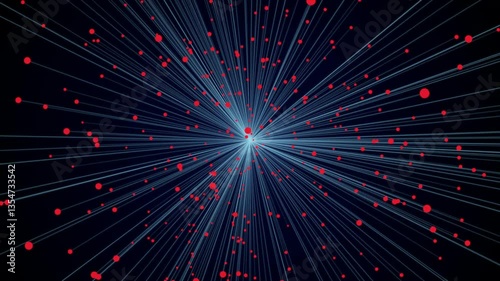 Abstract Loopable Fiber Optic Particle Sphere in Dark Background - Loopable Animation Video