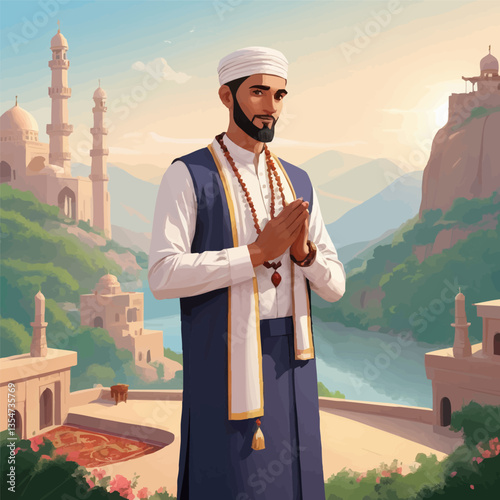 Man in Traditional Eid Attire