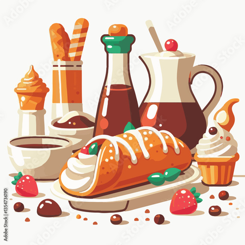 dessert, pastry, sweet, cannoli, food, chocolate, cream, italian, delicious, bakery, gourmet, italy, traditional, cannolo, background, sicily, breakfast, white, filling, creamy, sugar, baked, crust, c