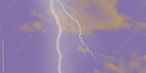 Lightning, thunder cloud dark cloudy sky. Fork lightning striking down during summer storm. intense lightning lighting up the sky . Blue lightning strike during an electrical storm .