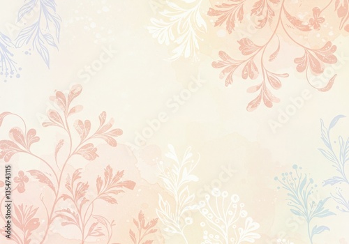 Wallpaper Mural Spring Background Abstract watercolor floral design with flowers, butterflies, soft pink and purple color palette, perfect for spring or wedding decorations, nature-themed patterns, and card designs Torontodigital.ca
