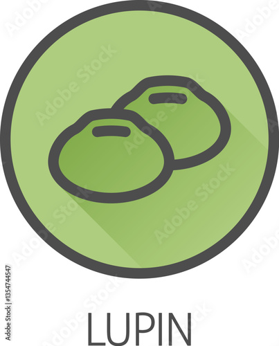 A lupin bean legume food icon concept. Possibly an icon for the mustard allergen or allergy.