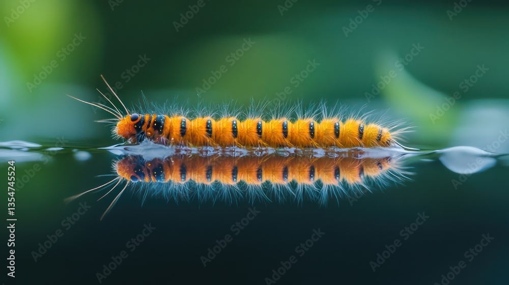 Fototapeta premium Caterpillars Moving Through Natural Setting