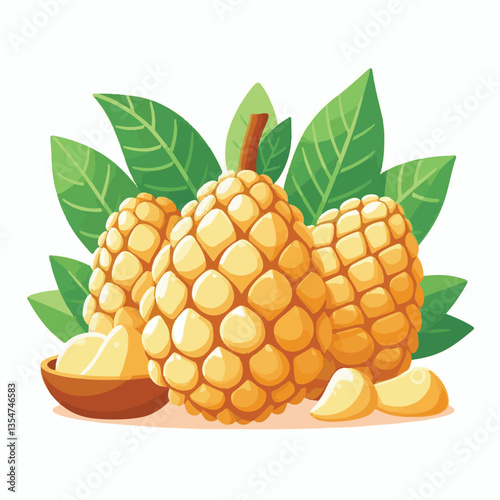 fresh, asian, cempedak, food, fruit, tropical, healthy, ingredient, asia, yellow, sweet, exotic, tasty, delicious, raw, background, green, dessert, ripe, tropical fruit, organic, nature, closeup, natu
