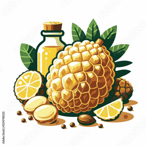 fresh, asian, cempedak, food, fruit, tropical, healthy, ingredient, asia, yellow, sweet, exotic, tasty, delicious, raw, background, green, dessert, ripe, tropical fruit, organic, nature, closeup, natu