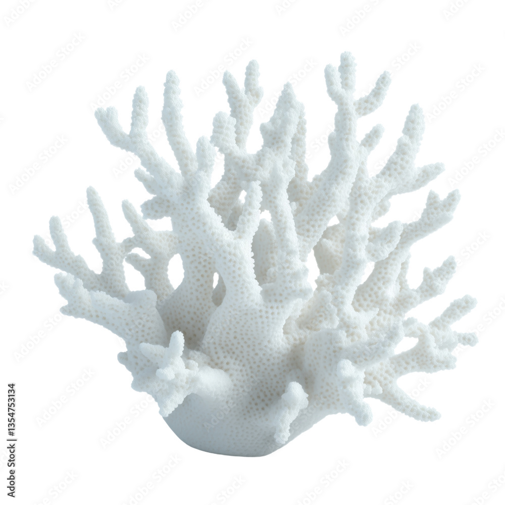 Fototapeta premium Coral reef structure on a transparent background nature still life close-up