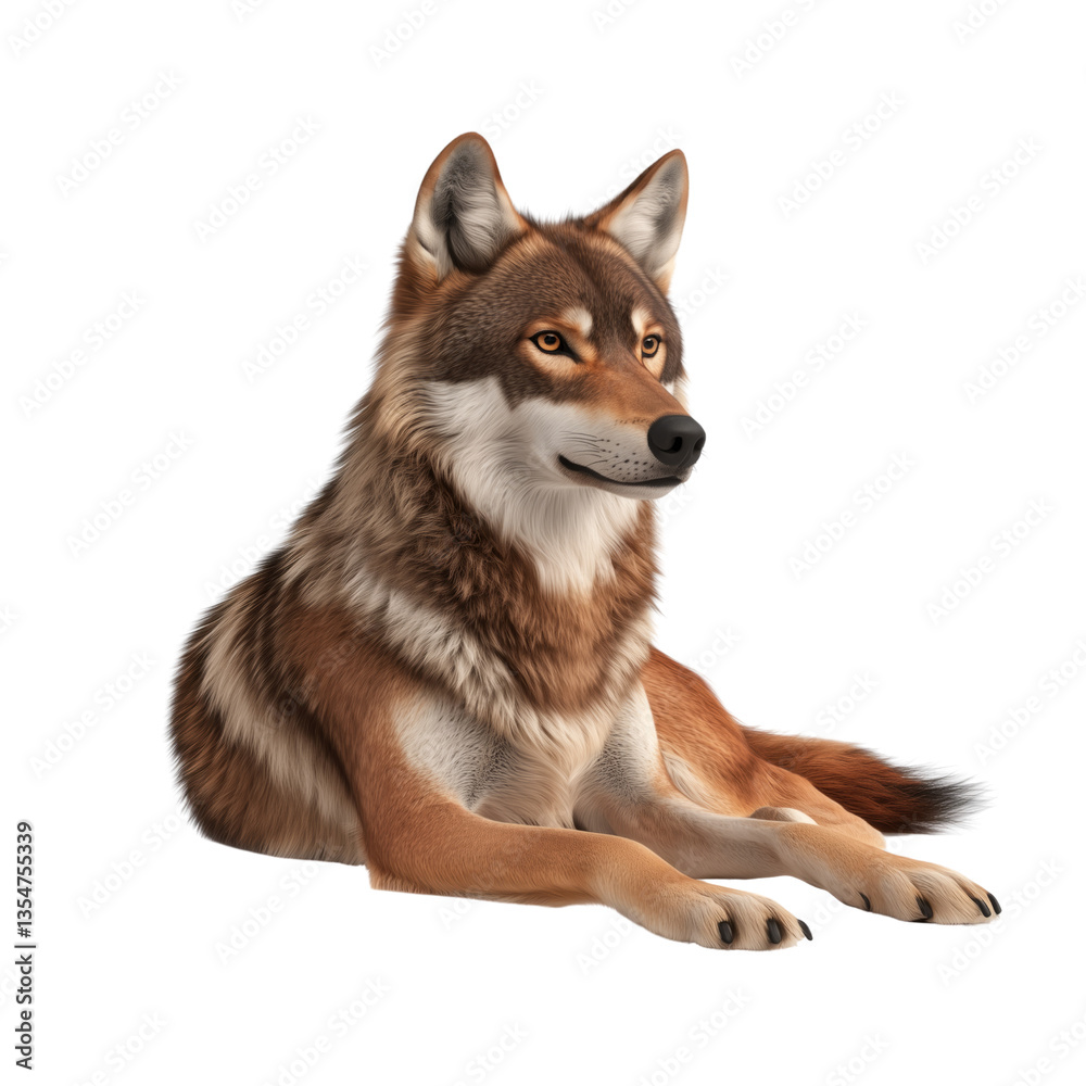 Fototapeta premium Realistic wolf on transparent background