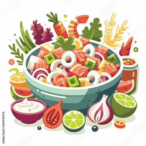 ceviche, food, seafood, gourmet, lime, fresh, meal, fish, appetizer, delicious, cuisine, citrus, peru, peruvian, restaurant, raw, cebiche, marinated, cilantro, onion, seviche, lunch, background, salad