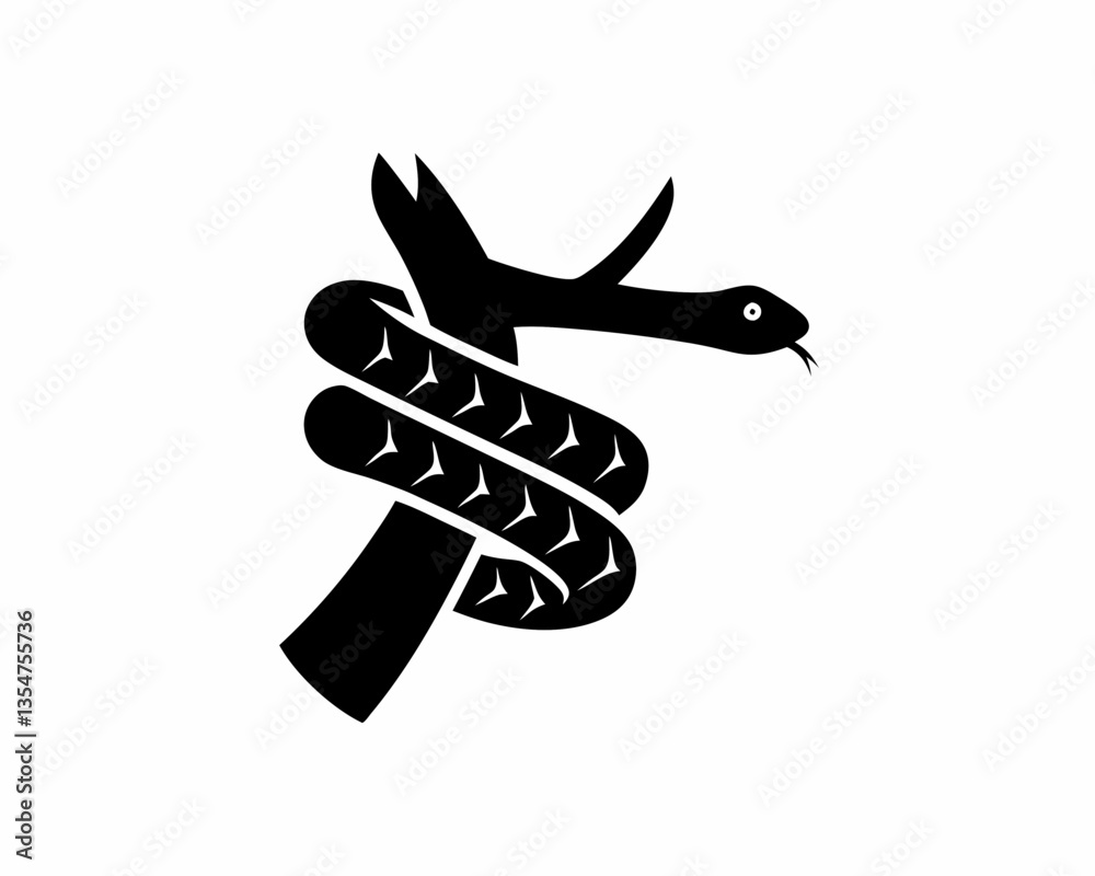 creative details snake Wrapped Around a Tree Branch Icon vector illustration creative details snake Wrapped Around a Tree Branch Icon vector illustration
