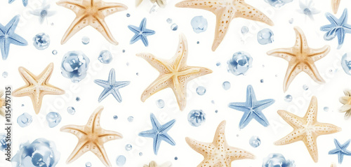 seamless pattern with starfish