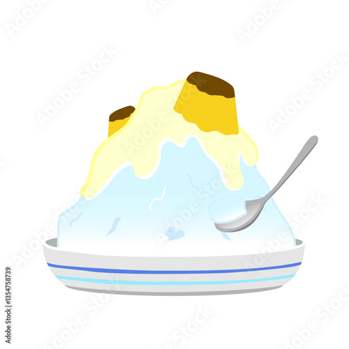 condensed milk and pudding shaved ice