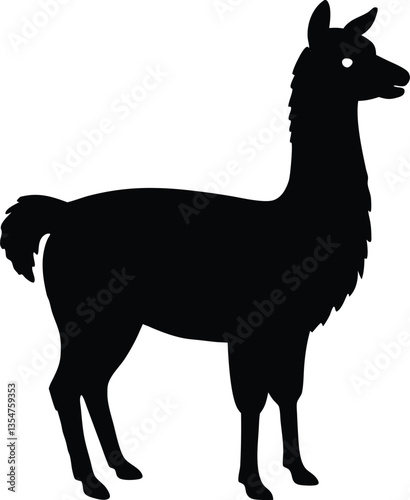 Llama black  silhouette  vector,Llama clipart