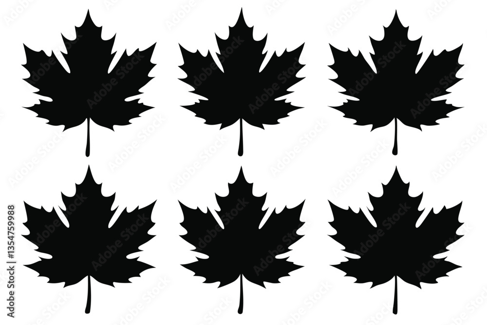 maple leaf black silhouette vector set,maple leaf clipart set maple leaf black silhouette vector set,maple leaf clipart set