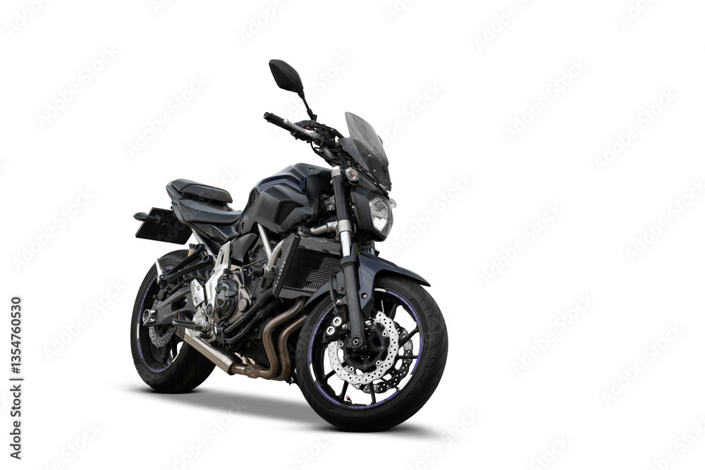 Black modern sport motorcycle isolated on white background. Black modern sport motorcycle isolated on white background.