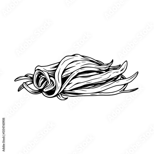 Eerie Mummified Creature A Haunting Monochrome Illustration of the Macabre and Unsettling