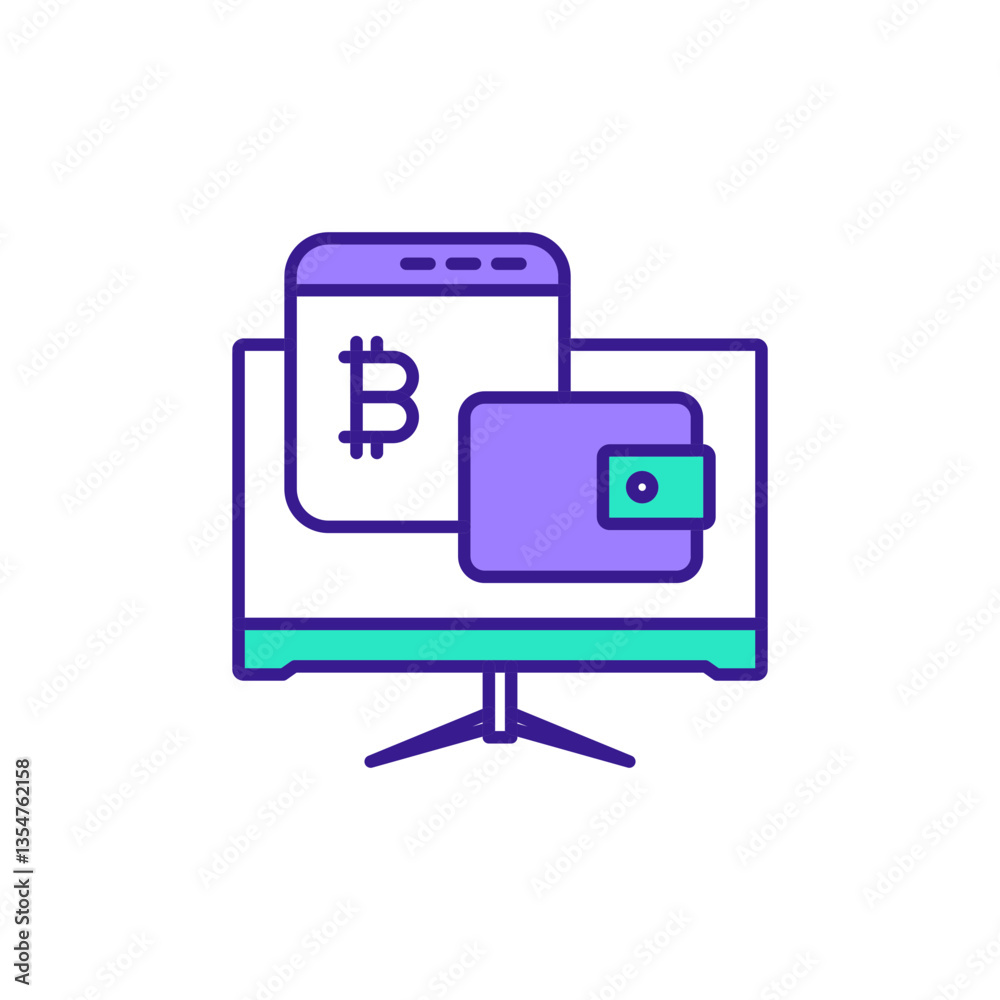 Web Wallet Icon for Online Accessibility. Web Wallet Icon for Online Accessibility.