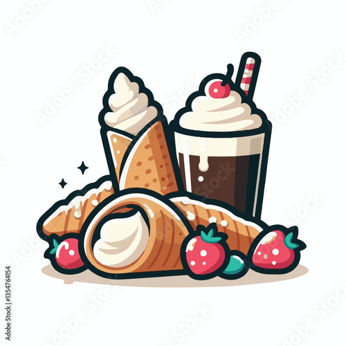 dessert, pastry, sweet, cannoli, food, delicious, chocolate, cream, italian, bakery, gourmet, cannolo, traditional, background, sicily, italy, creamy, white, breakfast, filling, ricotta, crust, cheese