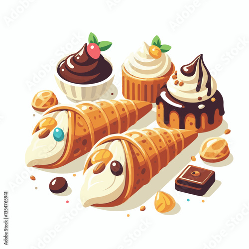 dessert, pastry, sweet, cannoli, food, delicious, chocolate, cream, italian, bakery, gourmet, cannolo, traditional, background, sicily, italy, creamy, white, breakfast, filling, ricotta, crust, cheese