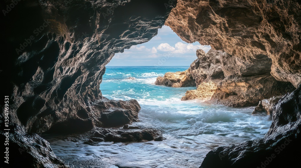 Obraz premium Cave Opening Ocean View