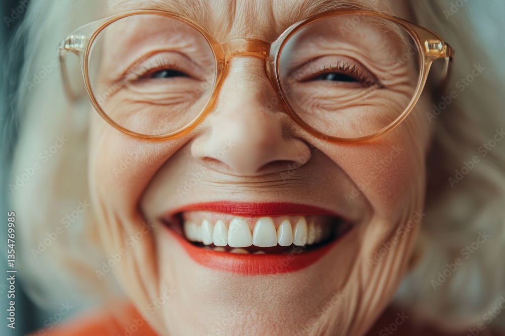 Close-up Portrait of Smiling Senior Woman with Glasses Showing Joy Close-up Portrait of Smiling Senior Woman with Glasses Showing Joy