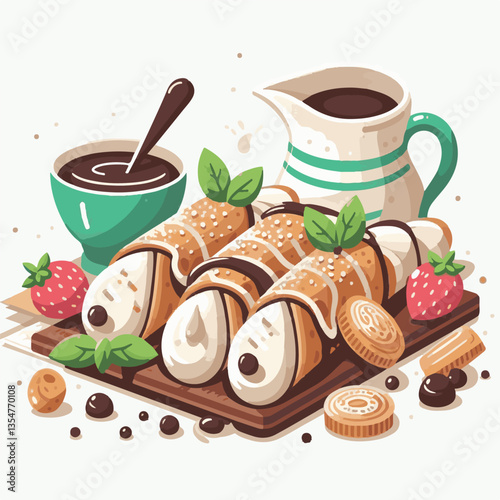 dessert, pastry, sweet, cannoli, food, delicious, chocolate, cream, italian, bakery, gourmet, cannolo, traditional, background, sicily, italy, creamy, white, breakfast, filling, ricotta, crust, cheese