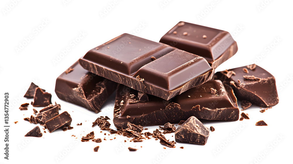 A pile of chocolate bars with some of them broken A pile of chocolate bars with some of them broken