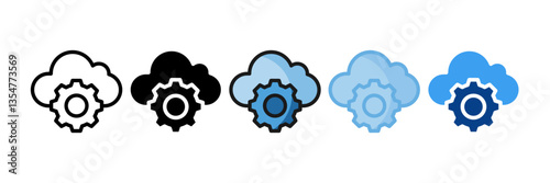 Saas Icon Set Multiple Style Collection