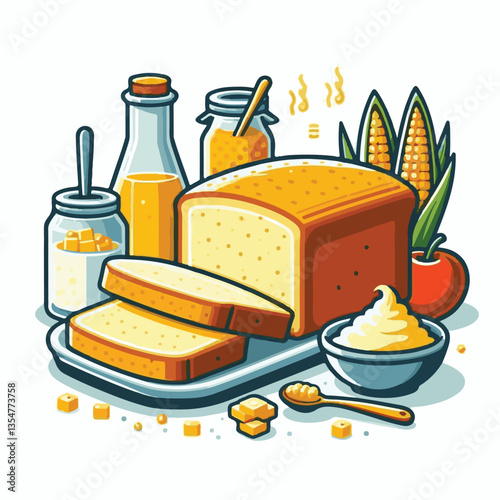 food, cornbread, homemade, bread, background, cornmeal, delicious, fresh, breakfast, baked, tasty, snack, meal, corn, crust, yellow, bakery, corn bread, traditional, pastry, closeup, rustic, healthy, 