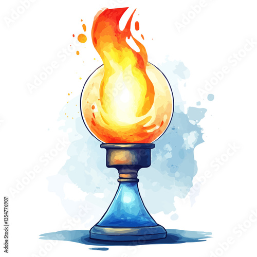 Flame Photometer, watercolor illustration, isolated on a white background.