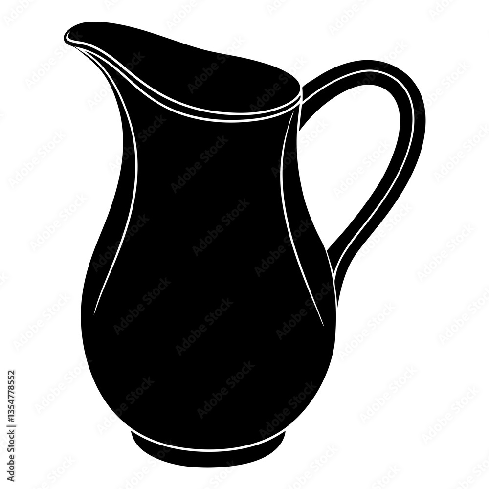 Silhouette of a Pitcher: A sleek, minimalist black silhouette of a pitcher, showcasing its graceful curves and elegant form. The clean lines create a strong visual impact. Silhouette of a Pitcher: A sleek, minimalist black silhouette of a pitcher, showcasing its graceful curves and elegant form. The clean lines create a strong visual impact.