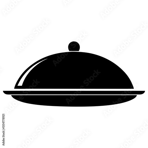 restaurant cloche on white background