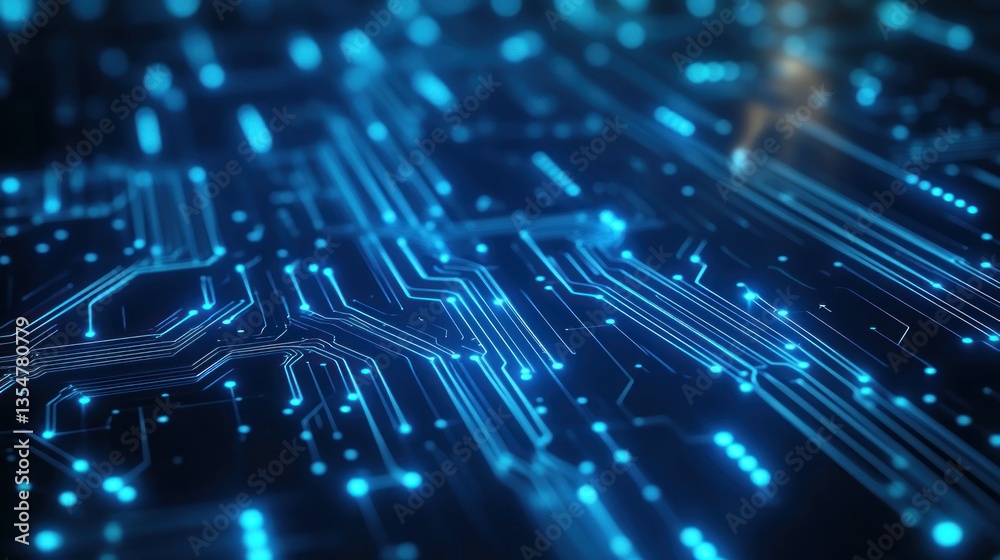 Abstract Circuit Board with Glowing Lines Abstract Circuit Board with Glowing Lines
