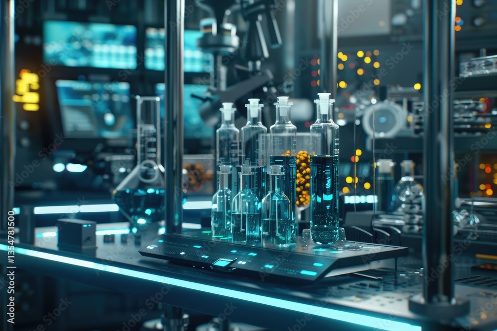 Detailed Visual of Analysis Assistant Working with Bio Chemistry in Laboratory Detailed Visual of Analysis Assistant Working with Bio Chemistry in Laboratory