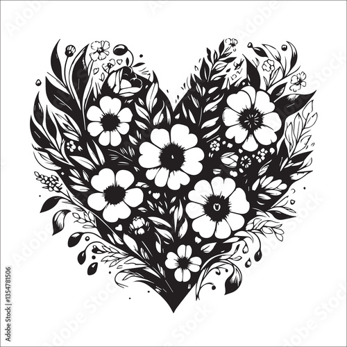 Romantic and sweet love blooms like a flower two hearts are tightly dependent on each