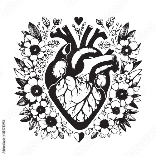 Romantic and sweet love blooms like a flower two hearts are tightly dependent on each