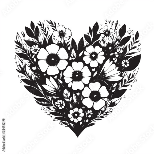 Romantic and sweet love blooms like a flower two hearts are tightly dependent on each