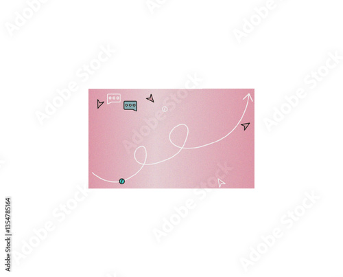 A playful and colourful digital design on a pink background that represents modern communication and connection